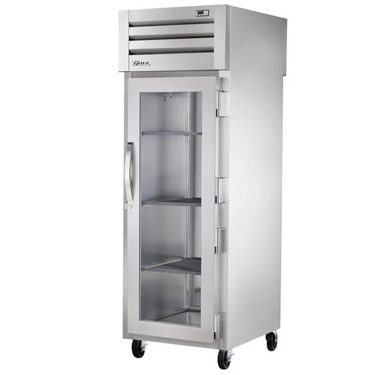 True STR1RPT-1S-1G-HC Pass-Thru Solid Front/Glass Rear Swing Doors Refrigerator