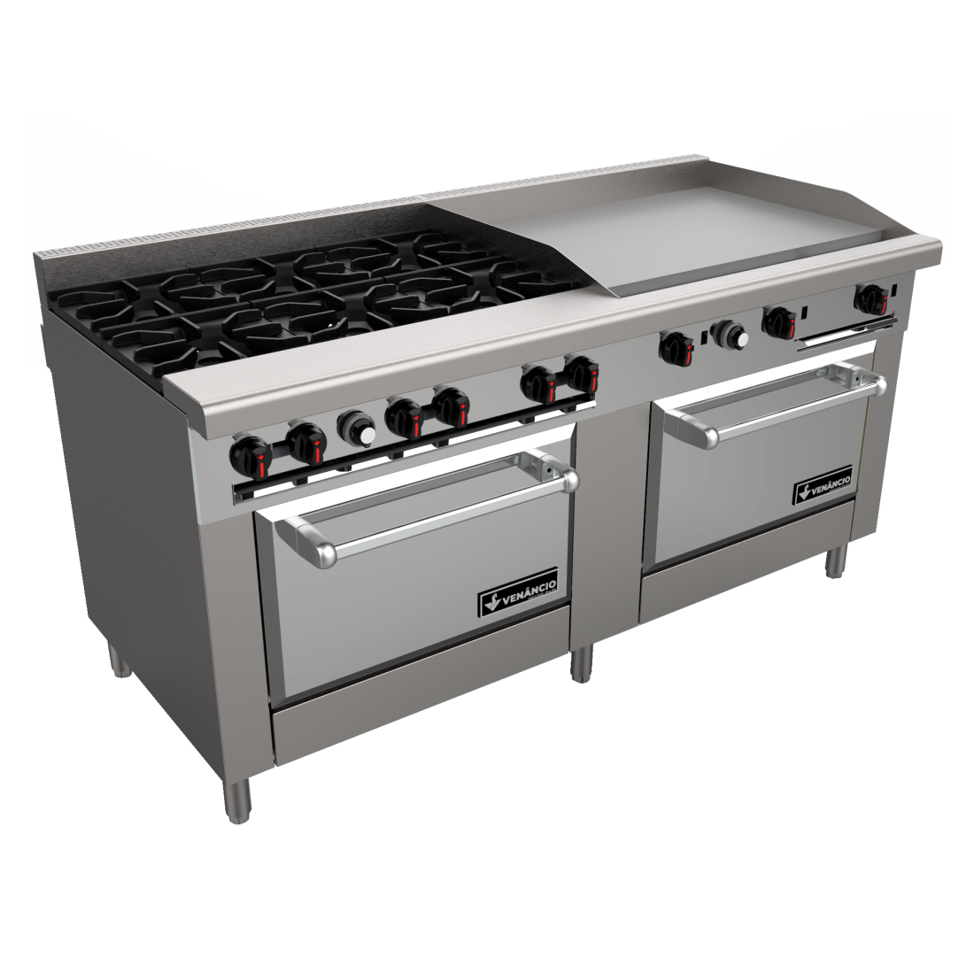 Venancio R482ST-24B24G Restaurant Series Elite Combo Ranges 24″ Burner 24" Griddle with Standard Oven