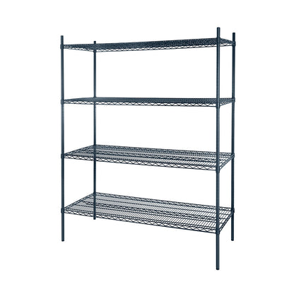 Atosa MWSSE182474 4-Shelf Epoxy Shelving Unit w/ 74" Posts (18"x24")-Slate Gray