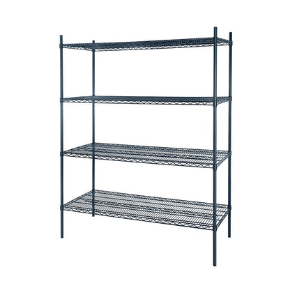 Atosa MWSSE247274 4-Shelf Epoxy Shelving Unit w/ 74" Posts (24"x72")-Slate Gray