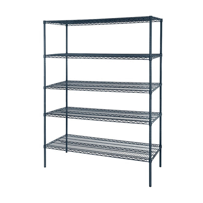 Atosa MWSSE182486 5-Shelf Epoxy Shelving Unit w/ 86" Posts (18"x24")-Slate Gray