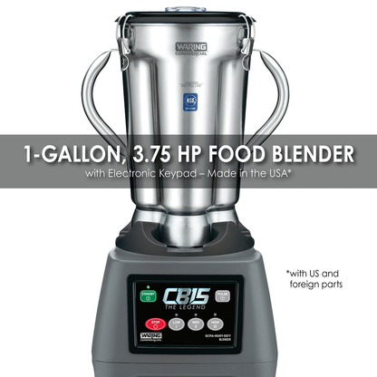 Waring CB15 3.75 HP Blender, 1 Gallon, Electronic Touchpad Controls with Stainless Steel Container