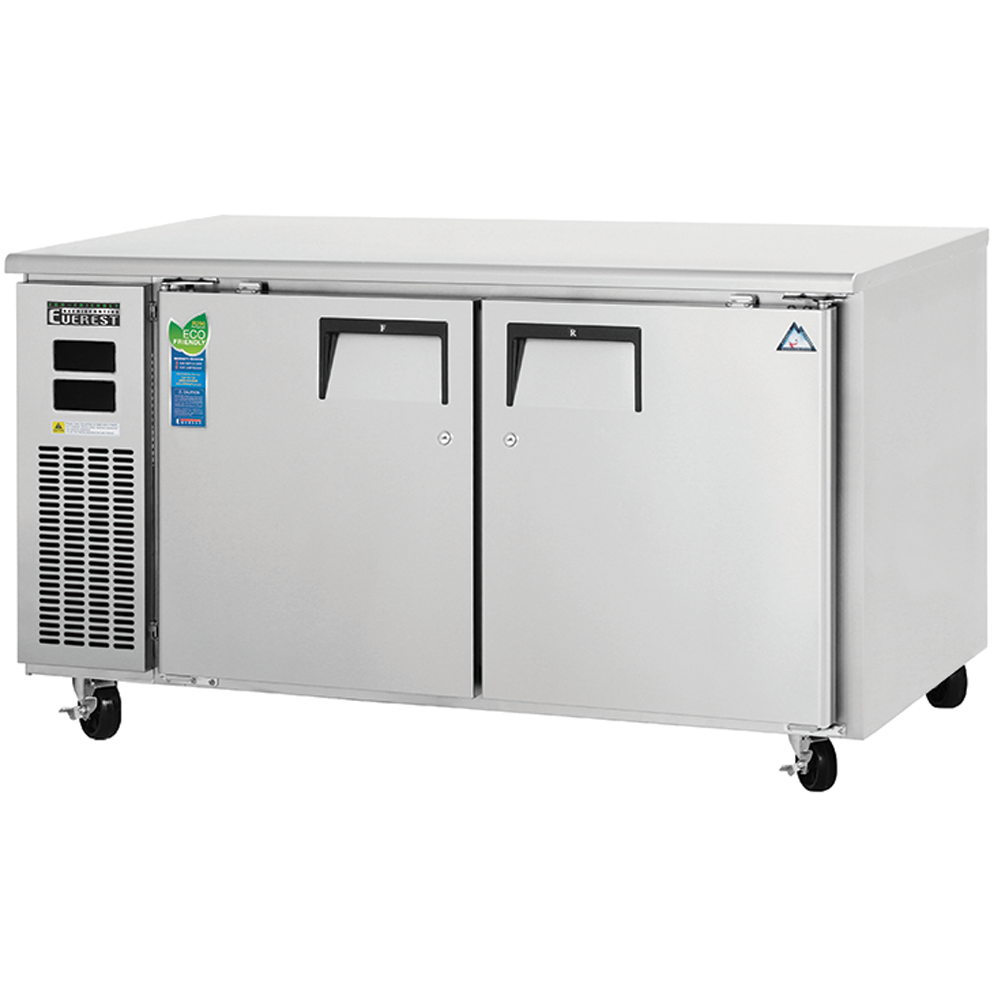 Everest Refrigeration ETRF2-24 2 Door Undercounter 1/2 Ref & 1/2 Fzr Dual Temp, 59 1/2", 24" Depth