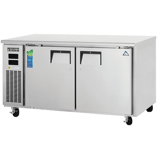 Everest Refrigeration ETRF2-24 2 Door Undercounter 1/2 Ref & 1/2 Fzr Dual Temp, 59 1/2", 24" Depth