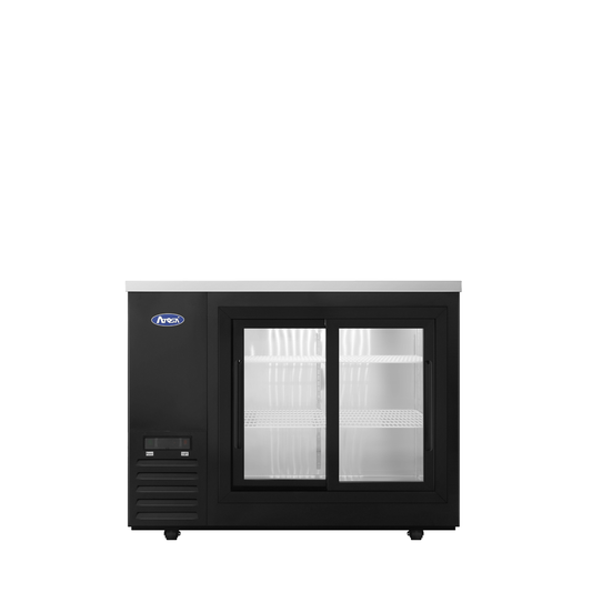 Atosa SBB48SGGRAUS2 48" Back Bar Cooler w/ Sliding Glass Door Shallow Depth (Black Exterior)