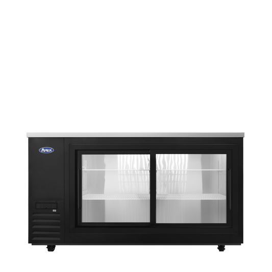 Atosa SBB69SGGRAUS2 69" Back Bar Cooler w/ Sliding Glass Door Shallow Depth (Black Exterior)