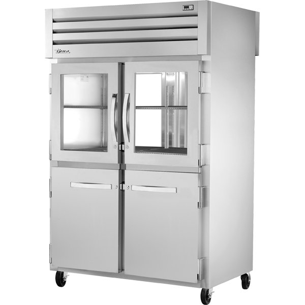 True STA2RPT-2HG/2HS-2G-HC Pass-Thru Combination Half Front/Glass Rear Swing Doors Refrigerator