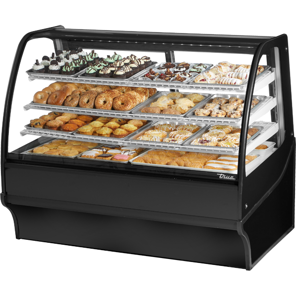 True TDM-DC-59-GE/GE-B-W Curved Glass, Glass End Dry Case with Black Exterior and White Interior