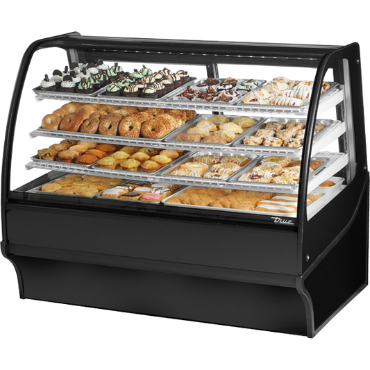 True TDM-DC-59-GE/GE-B-W Curved Glass, Glass End Dry Case with Black Exterior and White Interior