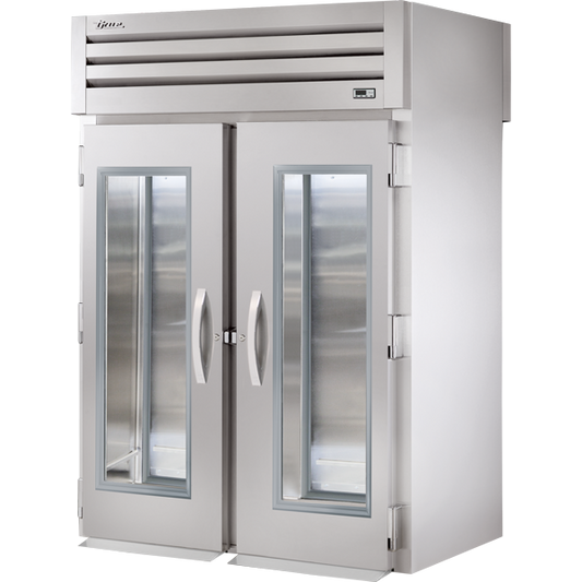 True STR2RRT-2G-2S Roll-Thru Glass Front/Solid Rear Swing Door Refrigerator