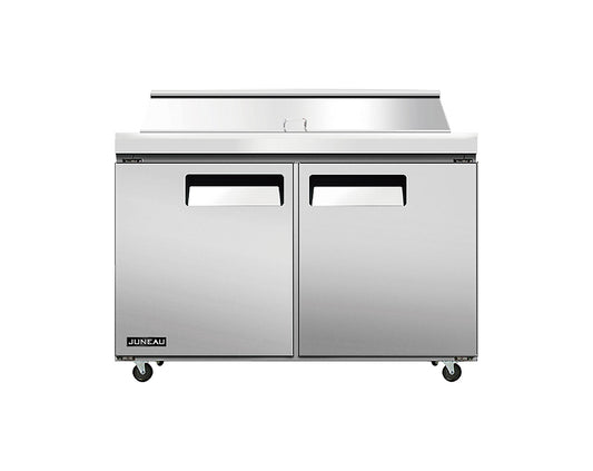 Juneau 48″ Refrigerated Prep Table, 2 Doors, 6.7 cu.ft. Capacity, 115V, 510W