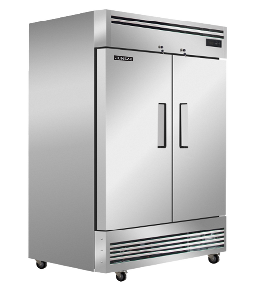 Juneau 54″ Reach-in Refrigerator 2-Door Stainless Steel 39 cu.ft. Capacity, 115 V, 410 W