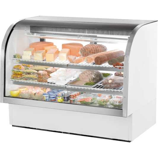 True TCGG-60-HC-LD Curved Glass Refrigerated Deli Case