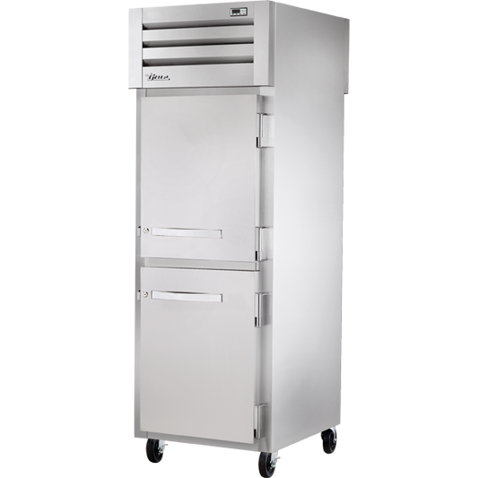 True STR1RPT-2HS-1S-HC Pass-Thru Solid Half Front/Solid Rear Swing Doors Refrigerator