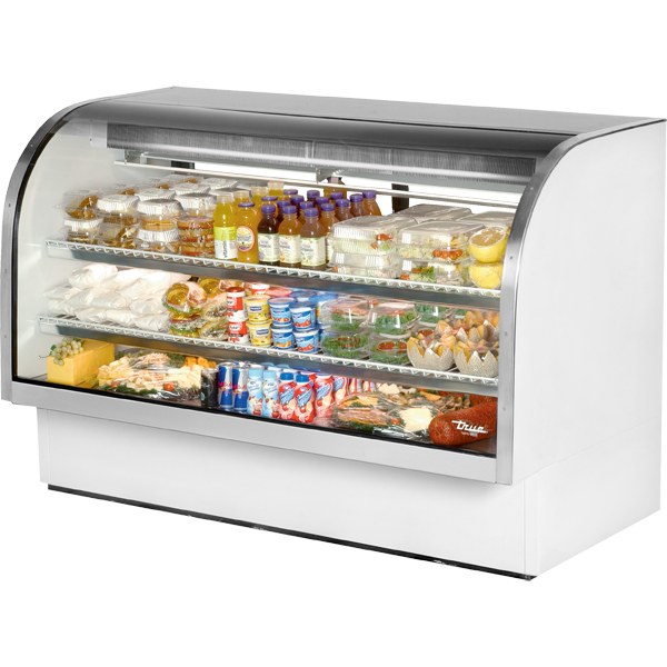 True TCGG-72-HC-LD Curved Glass Refrigerated Deli Case