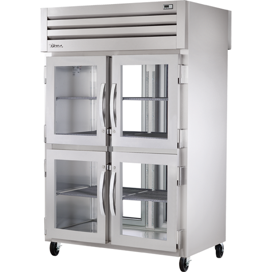 TrueSTG2RPT-4HG-2G-HC Pass-Thru Glass Half Front/Glass Rear Swing Doors Refrigerator