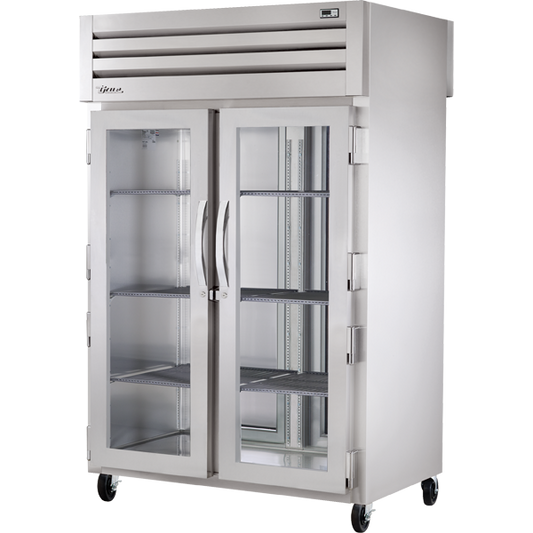 True STA2RPT-2G-2S-HC Pass-Thru Glass Front/Solid Rear Swing Doors Refrigerator