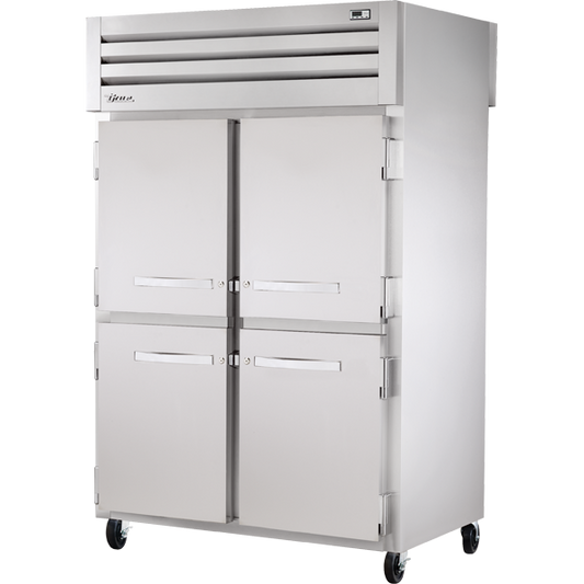 True STR2RPT-4HS-2G-HC Pass-Thru Solid Half Front/Glass Rear Swing Doors Refrigerator