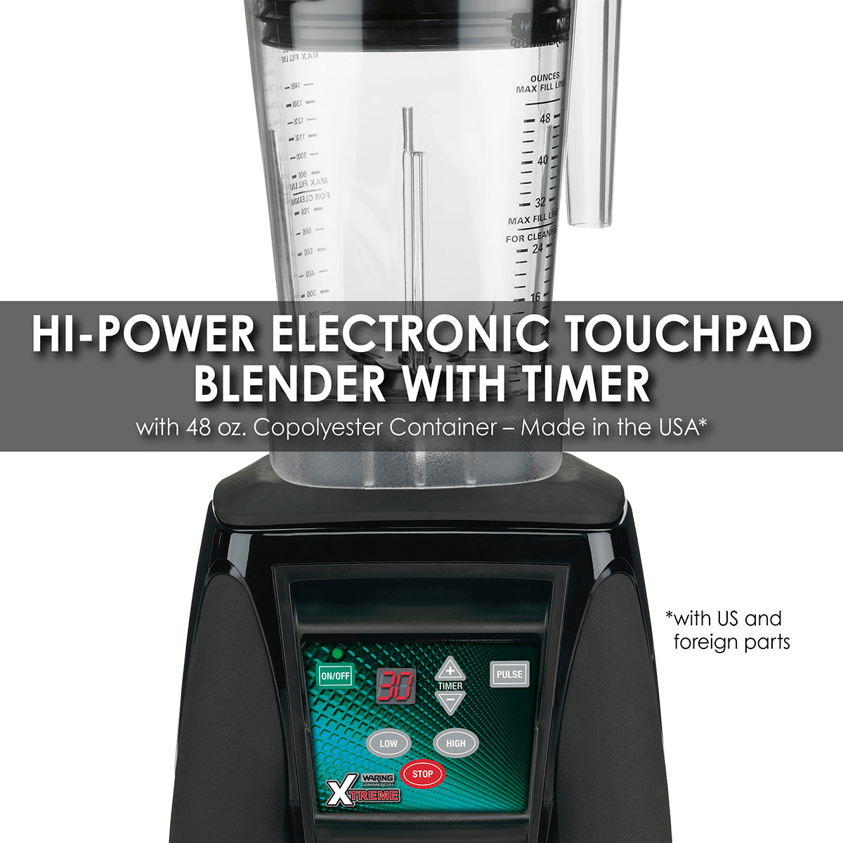 Waring MX1100XTXP 3.5 HP Blender w/ Electronic Keypad, 30-Second Timer & 48 oz. BPA-Free Copolyester Container