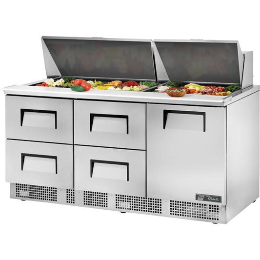 True TFP-72-30M-D-4 Door and Drawered Food Prep Unit