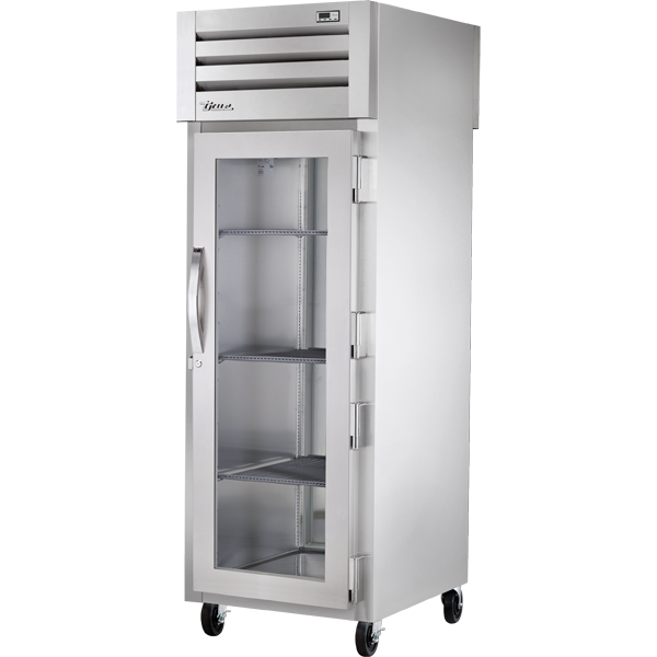 True STG1HPT-1G-1S Pass-Thru Glass Front/Solid Rear Swing Doors Heated Cabinet