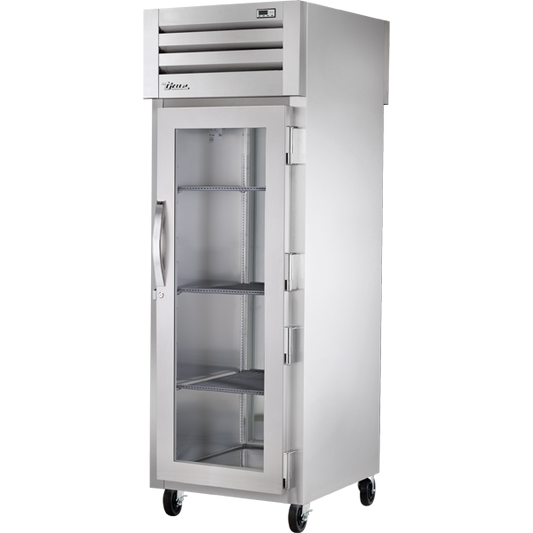 True STG1HPT-1G-1S Pass-Thru Glass Front/Solid Rear Swing Doors Heated Cabinet