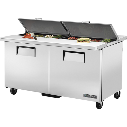 True TSSU-60-16-DS-ST-HC Dual Sided Solid Door Sandwich/Salad Unit