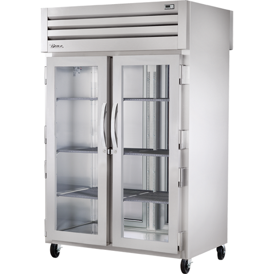 True STA2HPT-2G-2S Pass-Thru Glass Front/Solid Rear Swing Doors Heated Cabinet