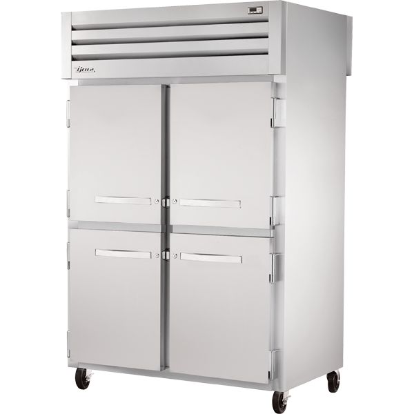 True STA2RPT-4HS-2G-HC Pass-Thru Solid Half Front/Glass Rear Swing Doors Refrigerator