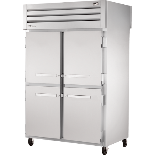 True STA2RPT-4HS-2G-HC Pass-Thru Solid Half Front/Glass Rear Swing Doors Refrigerator