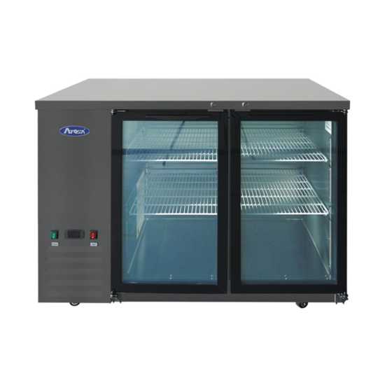 Atosa SBB48SGGRAUS2 48" Back Bar Cooler w/ Sliding Glass Door Shallow Depth (Black Exterior)