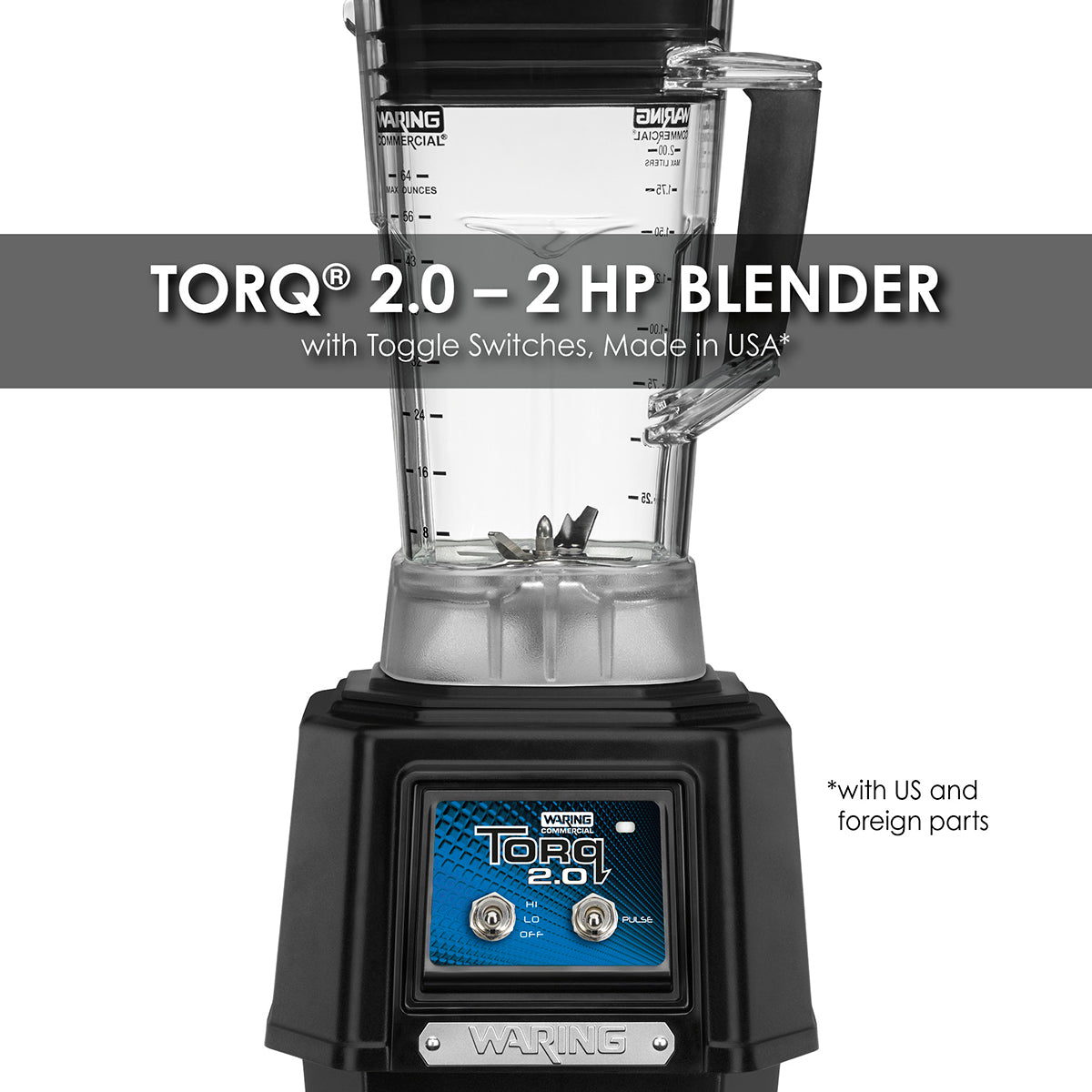 Waring TBB145P62 HP Blender, Toggle Switches, with 64 oz. BPA-Free Copolyester Container