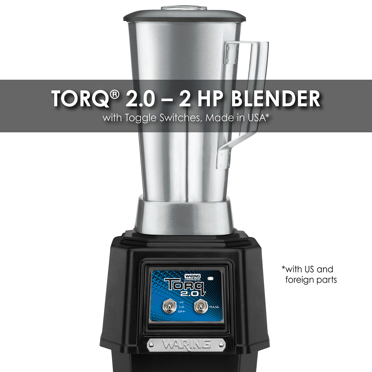 Waring TBB145S6 2 HP Blender, Toggle Switches, with 64 oz. Stainless Steel Container