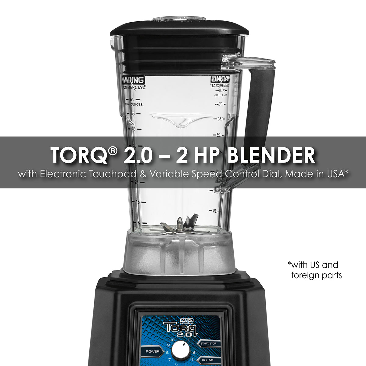 Waring TBB175P6 2 HP Blender,Variable Dial Controls with 64 oz. BPA-Free Copolyester Container