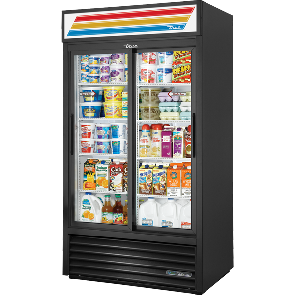 True GDM-37-HC-LD Slide Door Refrigerator