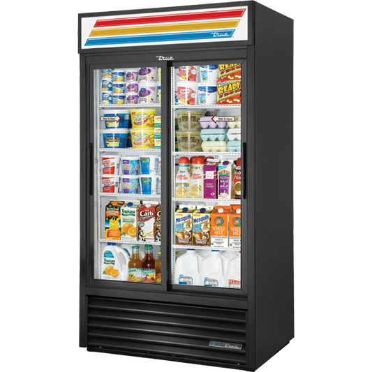 True GDM-37-HC-LD Slide Door Refrigerator