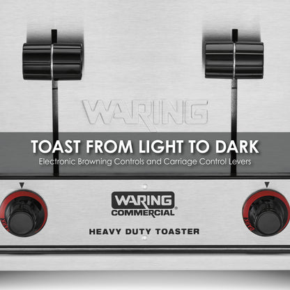 Waring WCT800 4-Slice Heavy-Duty Commercial Toaster, 120V, 19 Amp