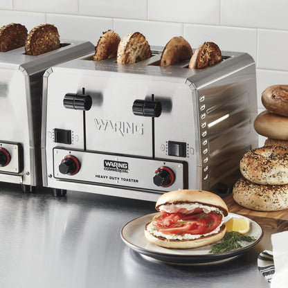 Waring WCT850 4-Slice Heavy-Duty Switchable Bagel/Toast Toaster, 208V