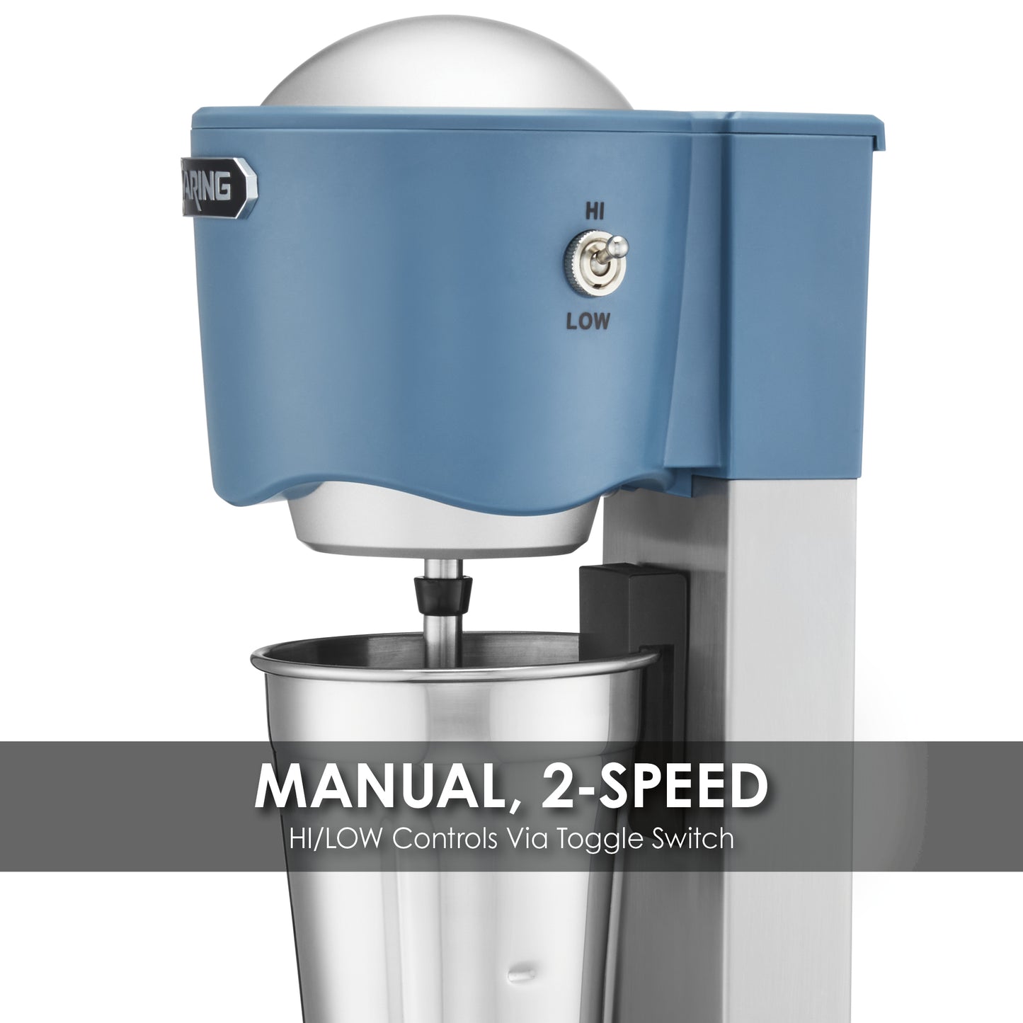 Waring WDM20 Light-Duty Single Spindle Drink Mixer, 1 Cup Included