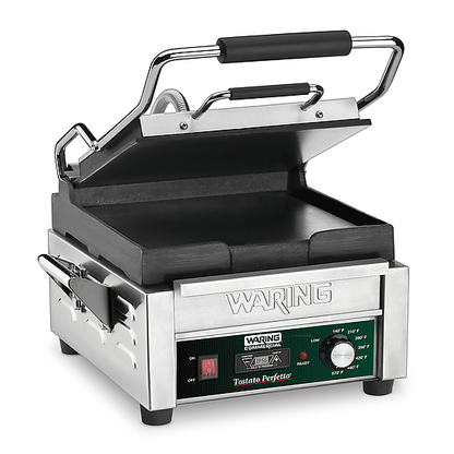 Waring WFG150T Tostato Perfetto® Compact Flat Toasting Grill with Timer — 120V (9.75" x 9.25" cooking surface)