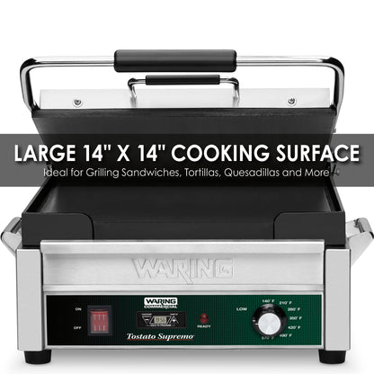 Waring WFG275T Full-Sized 14" x 14" Flat Toasting Grill with Timer — 120V (14" x 14" cooking surface)