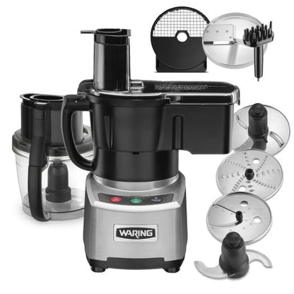 Waring WFP16SCD 4-Qt. Combination Bowl Cutter Mixer and Continuous-Feed with Nylon Dicing and LiquiLock® Seal System