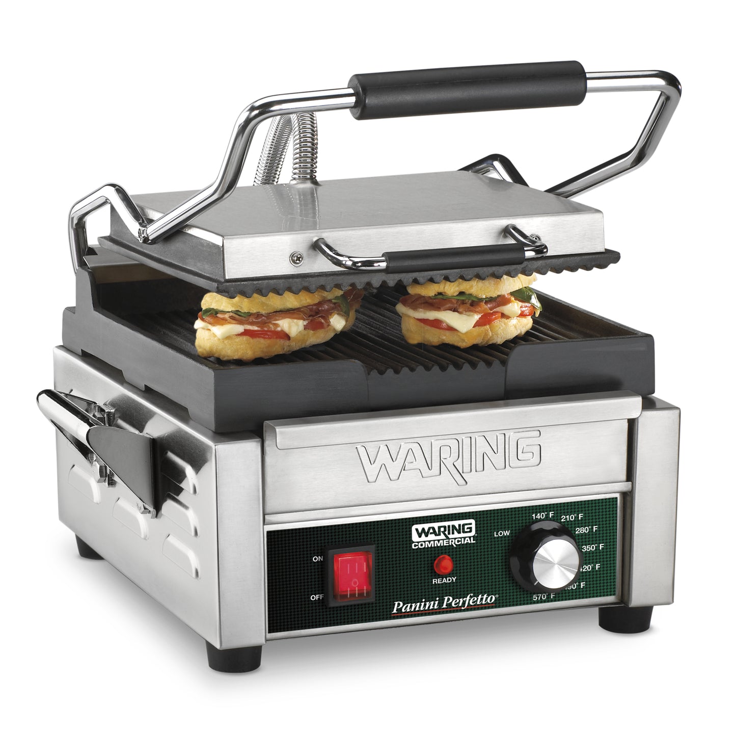 Waring WPG150 Panini Perfetto® Compact Panini Grill — 120V (9.75" x 9.25" cooking surface)