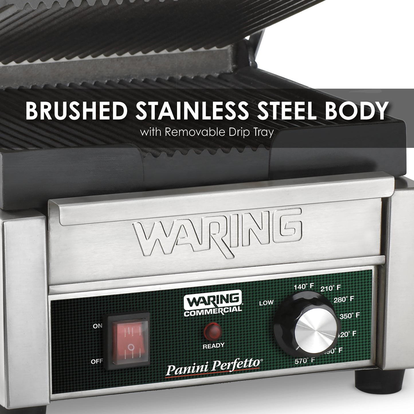 Waring WPG150 Panini Perfetto® Compact Panini Grill — 120V (9.75" x 9.25" cooking surface)