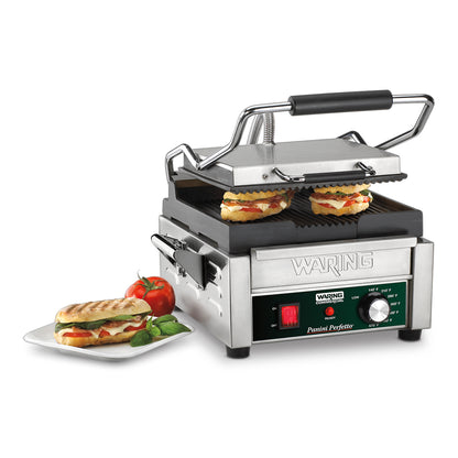 Waring WPG150B Panini Perfetto® Compact Panini Grill — 208V (9.75" x 9.25" cooking surface)