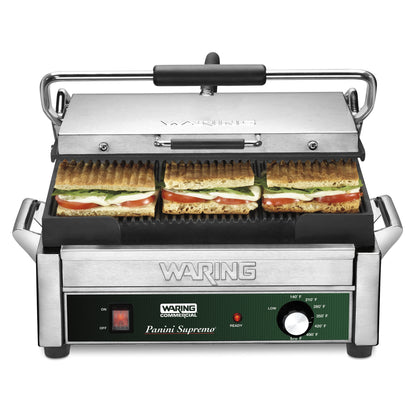 Waring WPG250 Panini Supremo® Large Panini Grill — 120V (14.5" x 11" cooking surface)