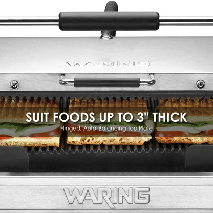 Waring WPG250T Panini Supremo® Large Panini Grill with Timer — 120V (14.5" x 11" cooking surface)