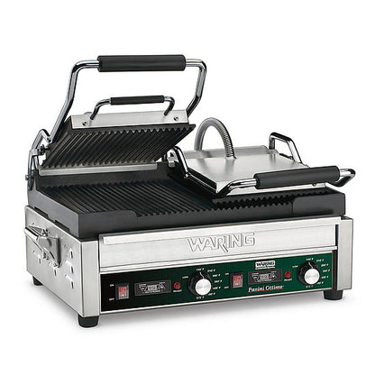 Waring WPG300T Panini Ottimo® Dual Panini Grill with Timer — 240V (17" x 9.25" cooking surface)