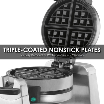 Waring WW200 Heavy-Duty Double Vertical Belgian Waffle Maker — 120V, 1400 Watts