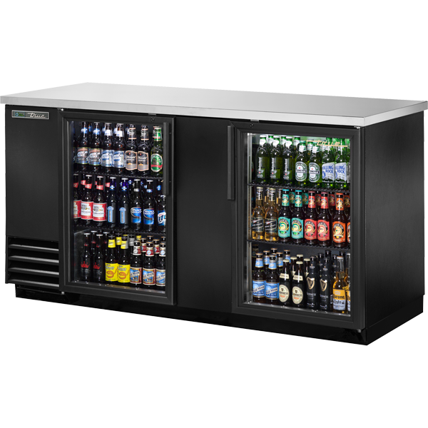 True TBB-3G-HC-LD Glass Swing Door Back Bar Cooler